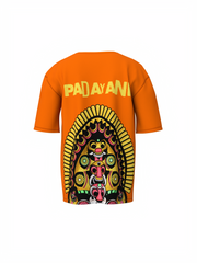 Padayani Graphic Unisex Orange Oversized T-Shirt