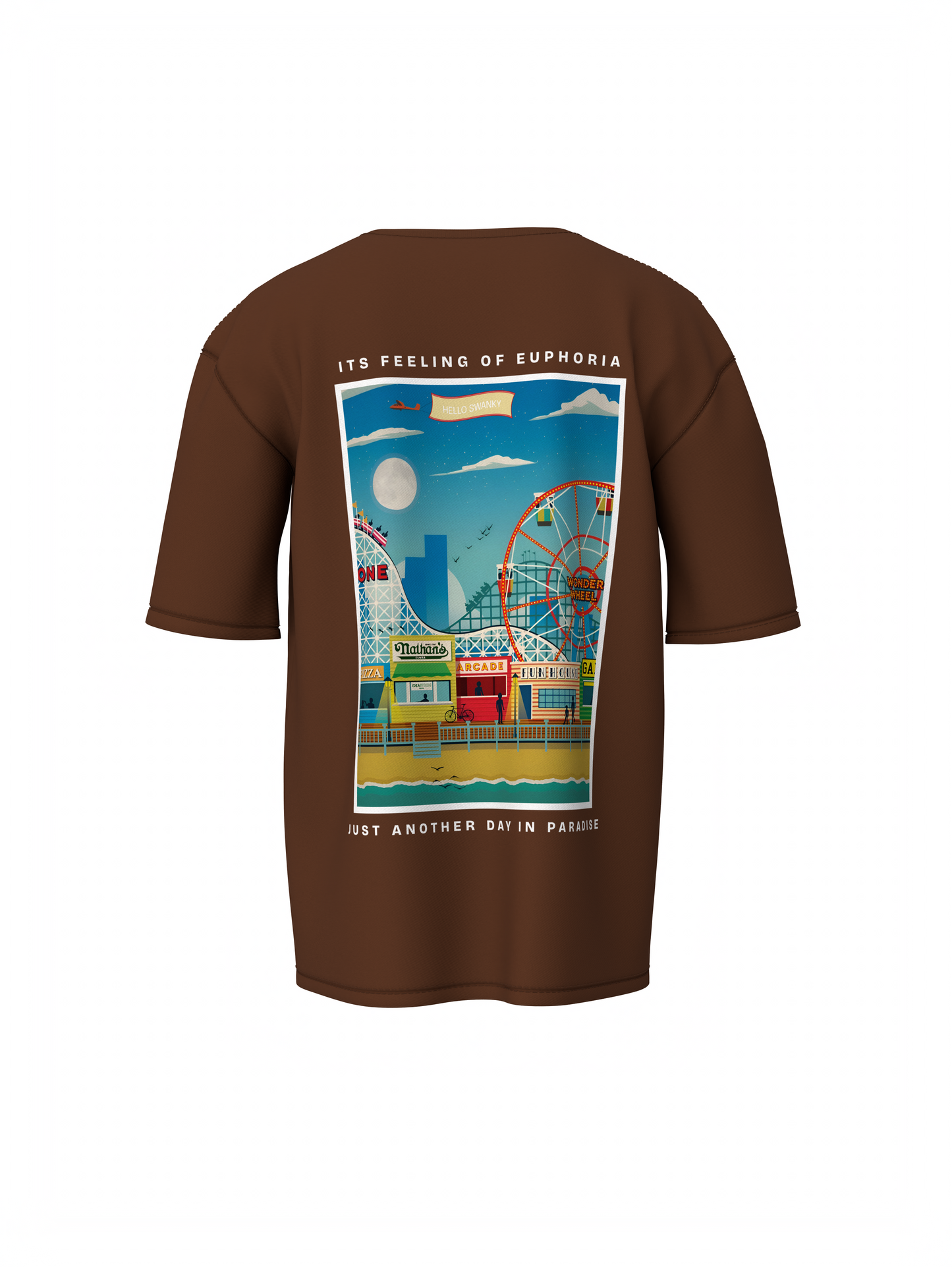 Euphoria Escape Unisex Brown Oversized T-Shirt Streetwear