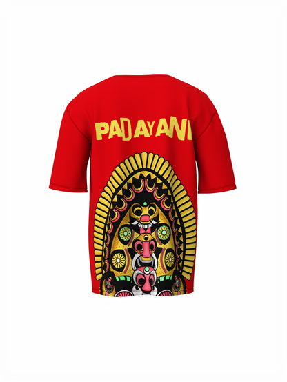 Padayani Graphic Unisex Red Oversized T-Shirt – Bold Streetwear Style