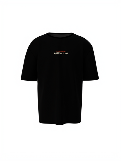 Phoenix Bird Graphic Unisex Black Oversized T-Shirt