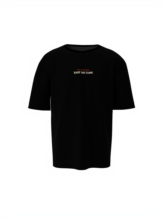 Phoenix Bird Graphic Unisex Black Oversized T-Shirt