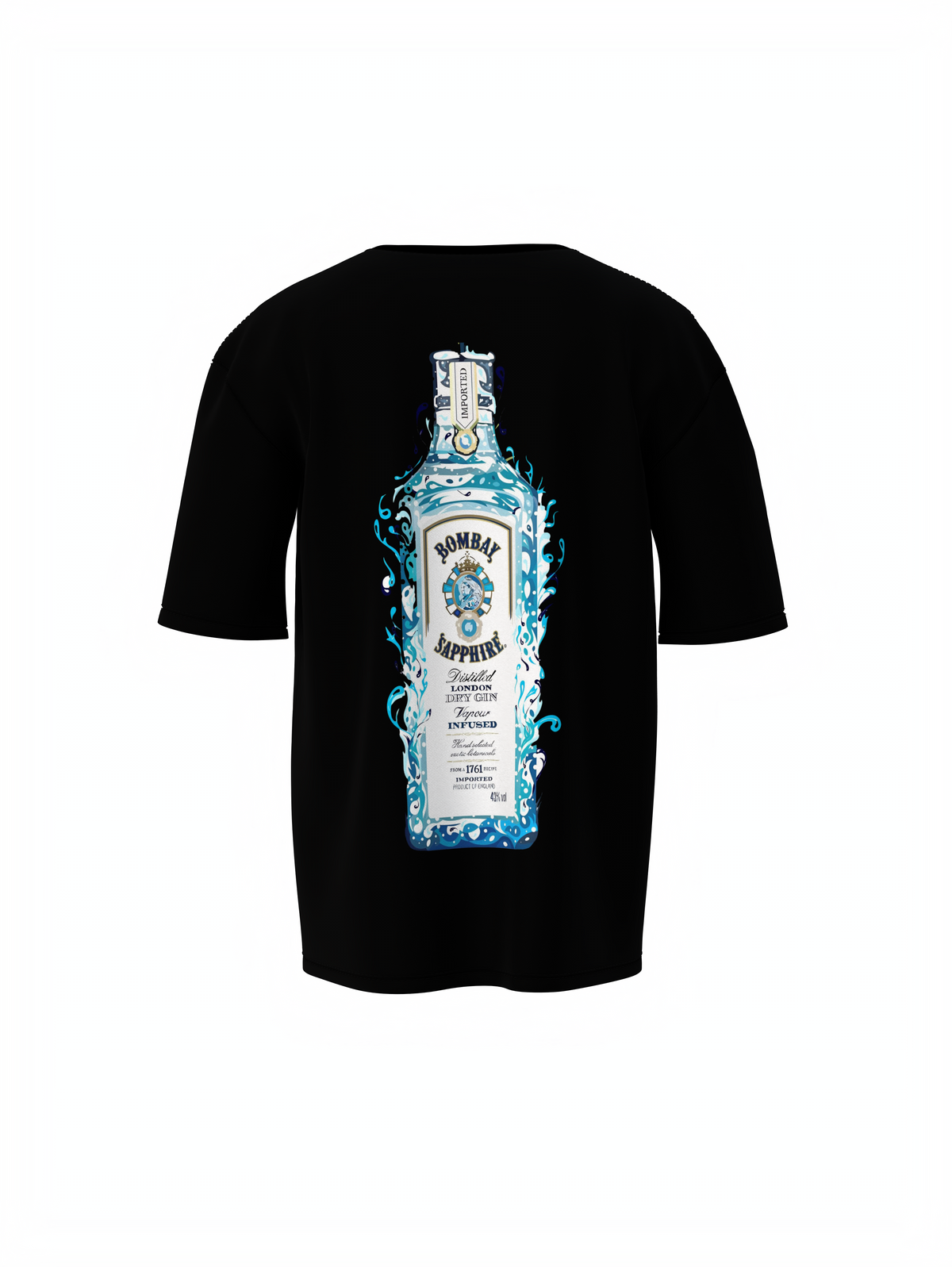 Bombay Sapphire Unisex Black Oversized T-Shirt