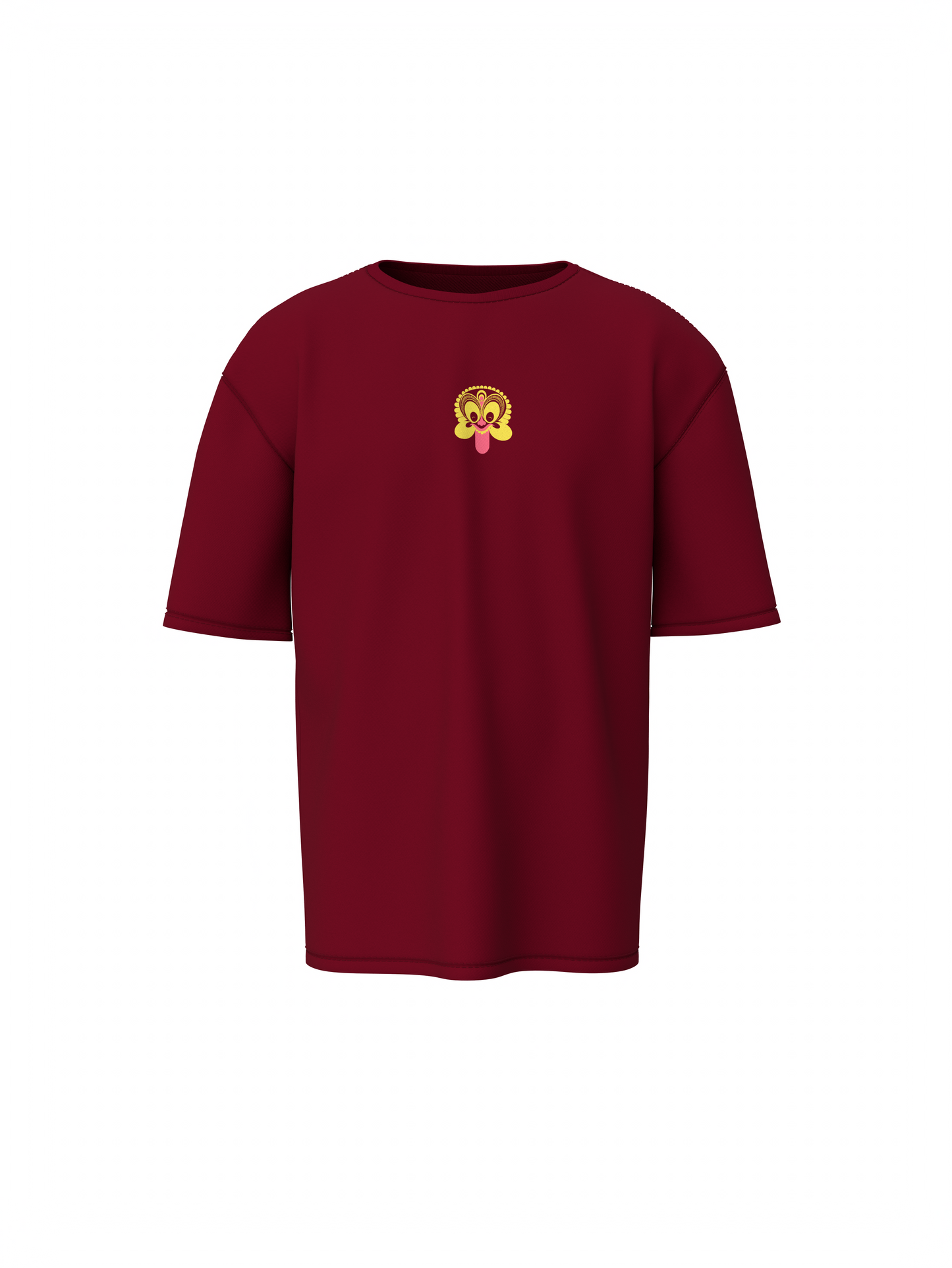 Padayani Graphic Unisex Maroon Oversized T-Shirt – Bold Streetwear Style