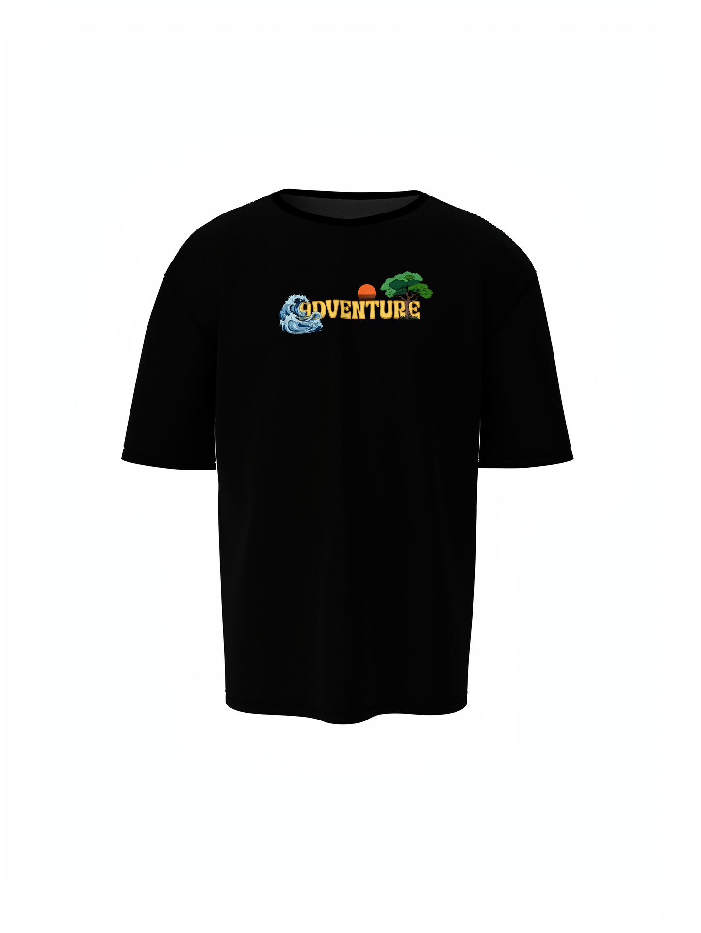 River Rafting Unisex Black Oversized Adventure T-Shirt