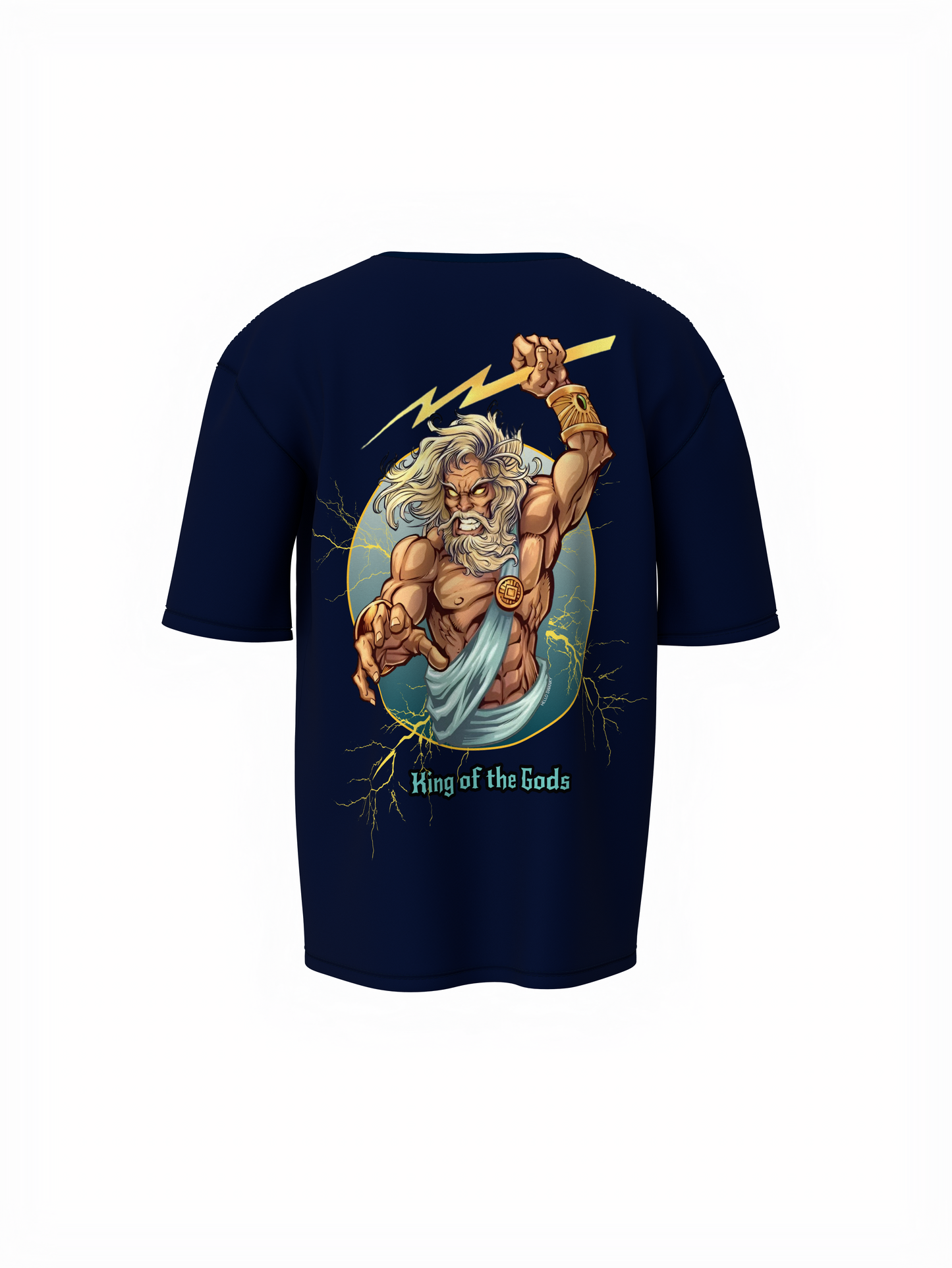 Zeus Graphic Dark Blue Oversized T-Shirt Mythic Streetwear