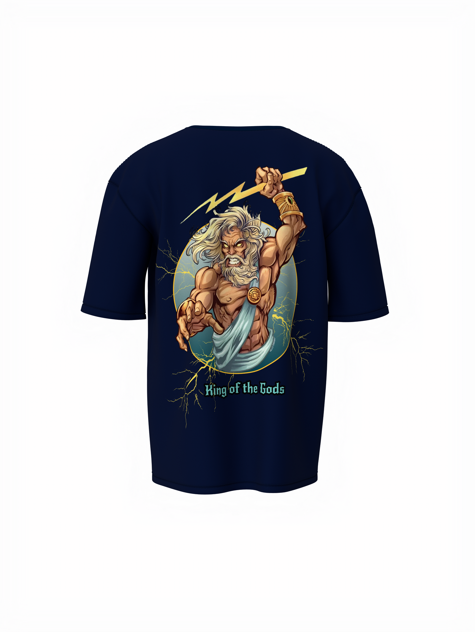 Zeus Graphic Dark Blue Oversized T-Shirt Mythic Streetwear