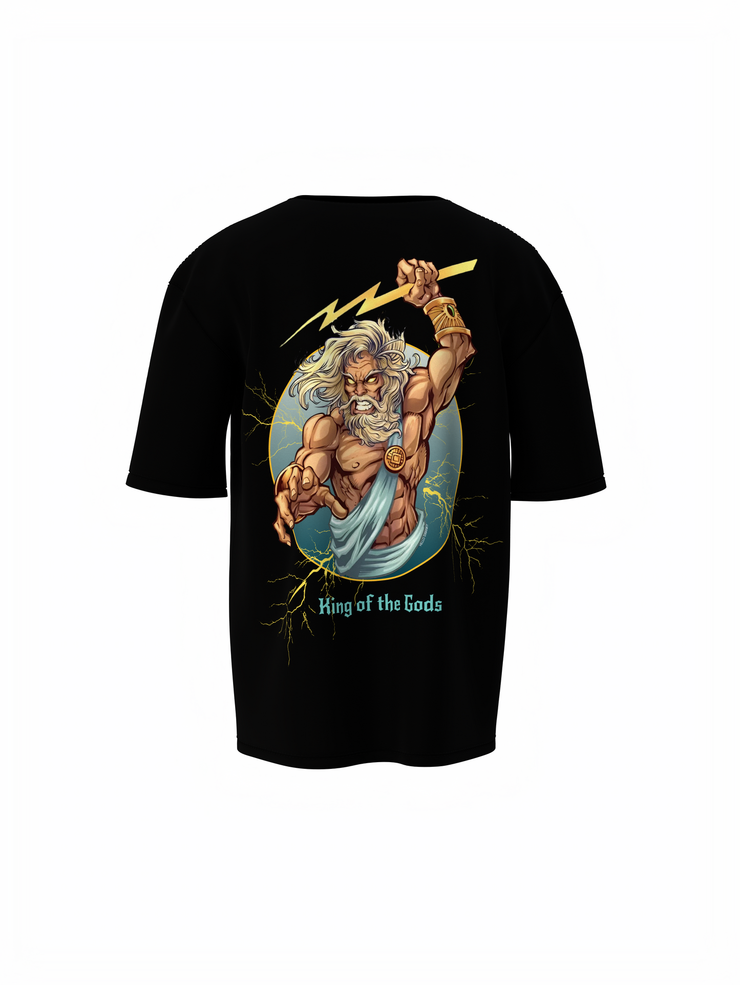 Zeus Graphic Black Oversized T-Shirt Mythic Streetwear Design