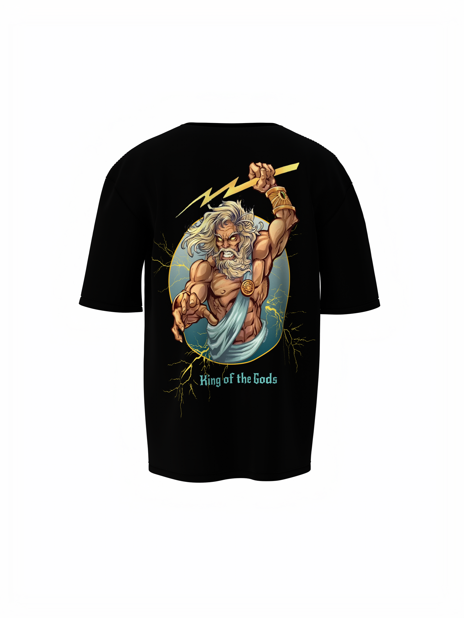 Zeus Graphic Black Oversized T-Shirt Mythic Streetwear Design