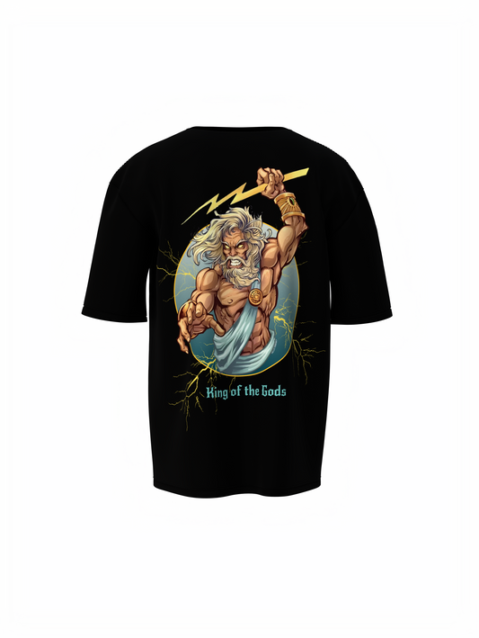 Zeus Graphic Black Oversized T-Shirt Mythic Streetwear Design