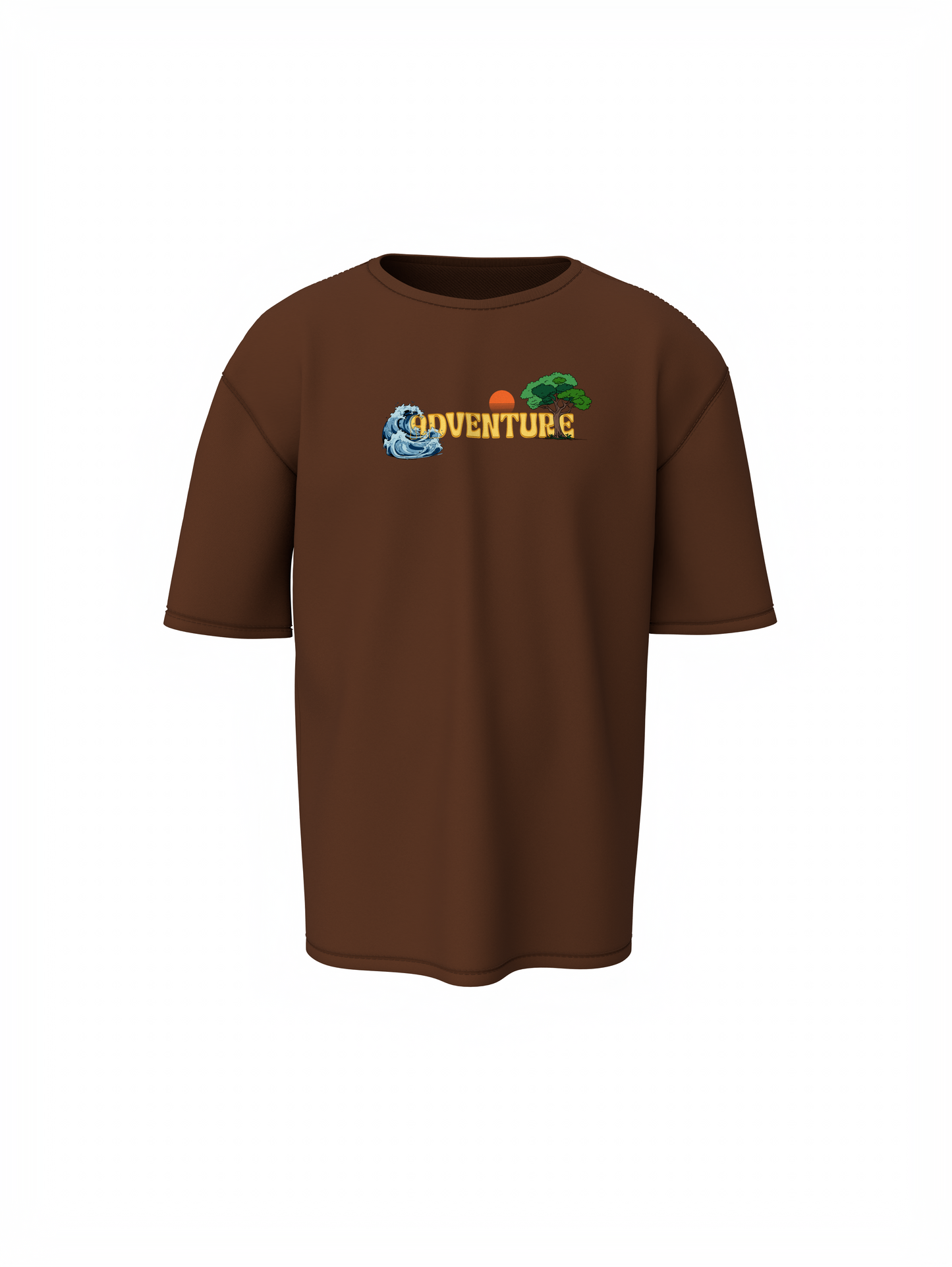 River Rafting Unisex Brown Oversized Adventure T-Shirt