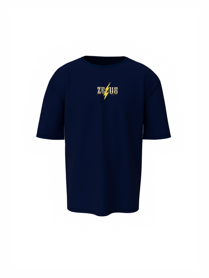 Zeus Graphic Dark Blue Oversized T-Shirt Mythic Streetwear