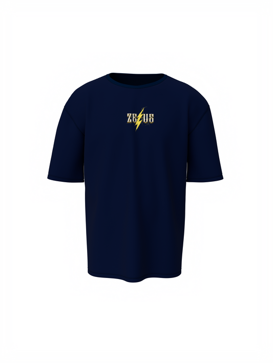 Zeus Graphic Dark Blue Oversized T-Shirt Mythic Streetwear
