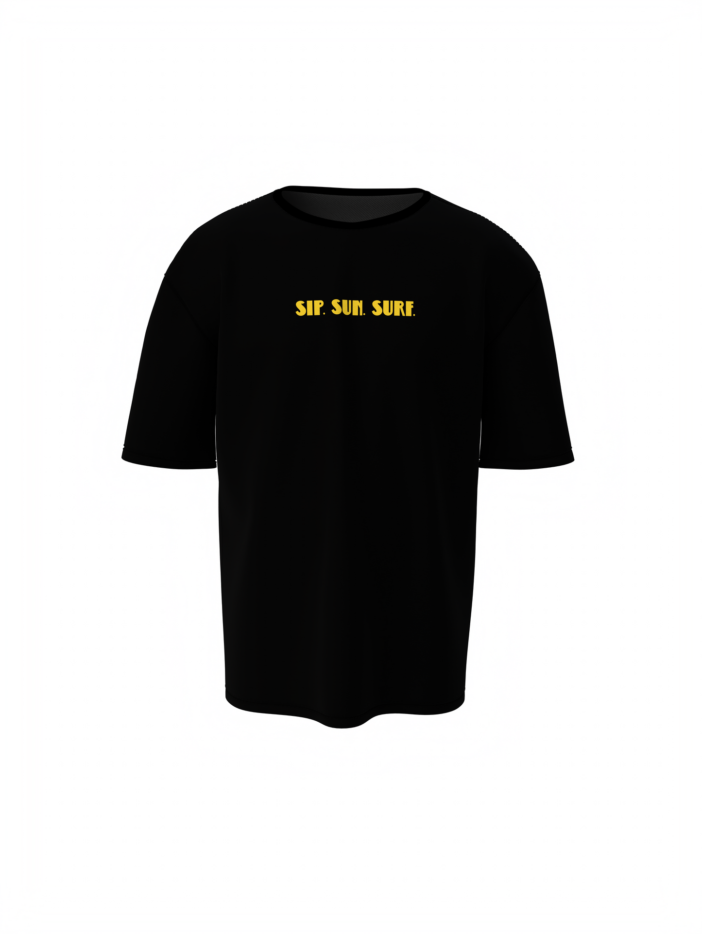 Sip Sun Surf Graphic Unisex Black Oversized T-Shirt Tee