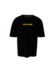 Sip Sun Surf Graphic Unisex Black Oversized T-Shirt