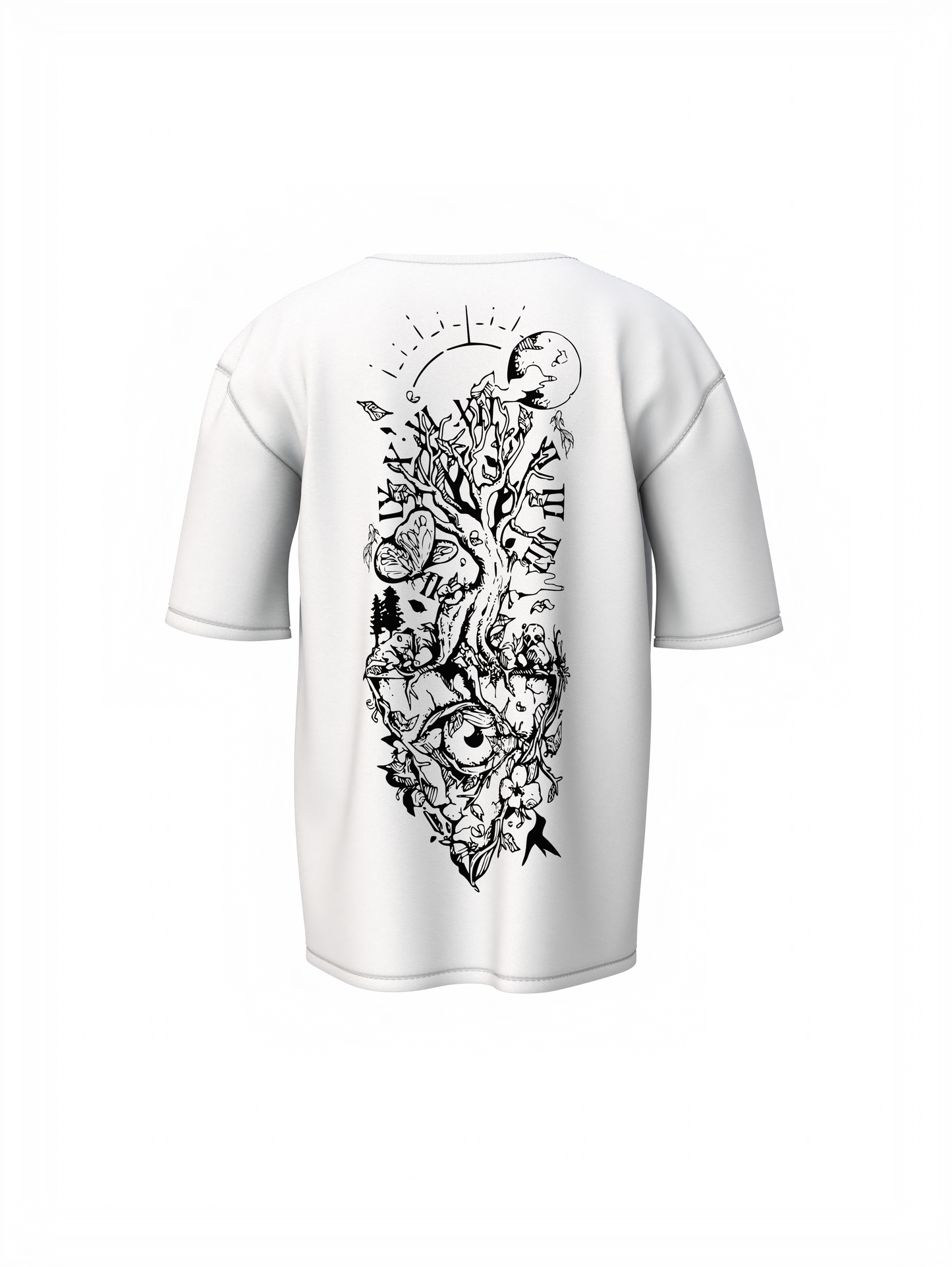 Timeless Graphic Unisex White Oversized T-Shirt Minimal Tee