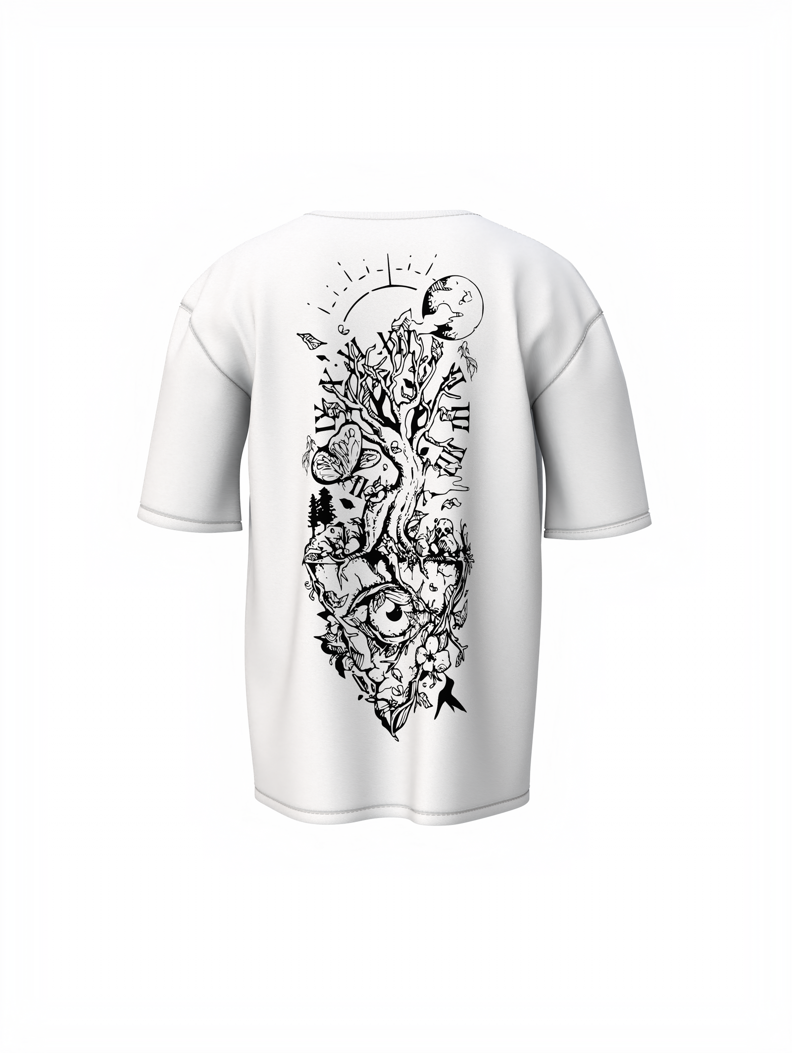 Timeless Graphic Unisex White Oversized T-Shirt Minimal Tee