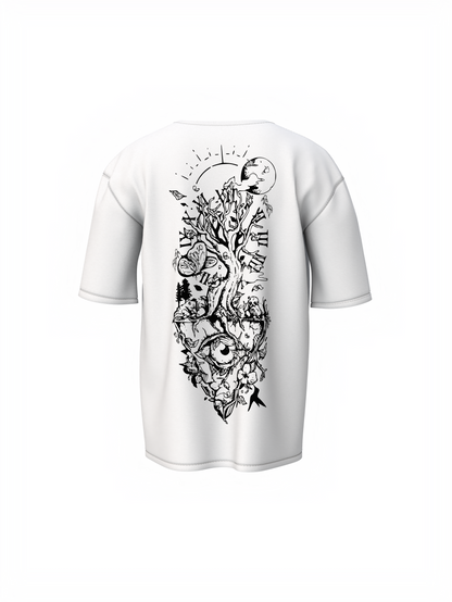 Timeless Graphic Unisex White Oversized T-Shirt Minimal Tee