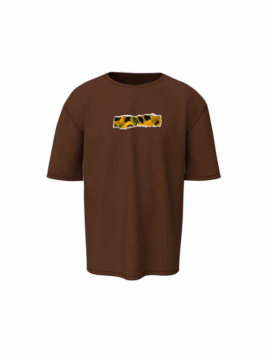 Shine Graphic Unisex Brown Oversized T-Shirt