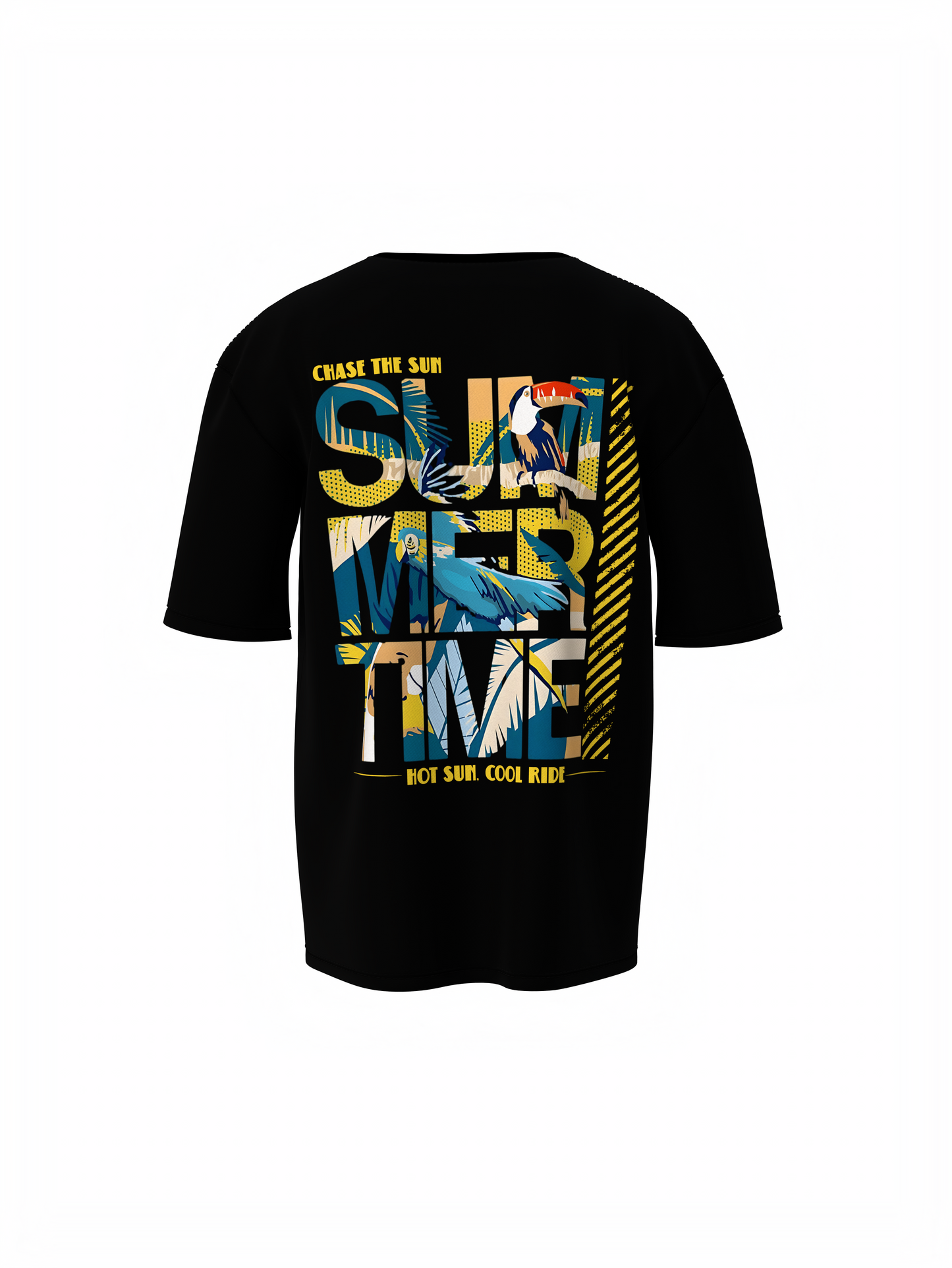 Sip Sun Surf Graphic Unisex Black Oversized T-Shirt Tee