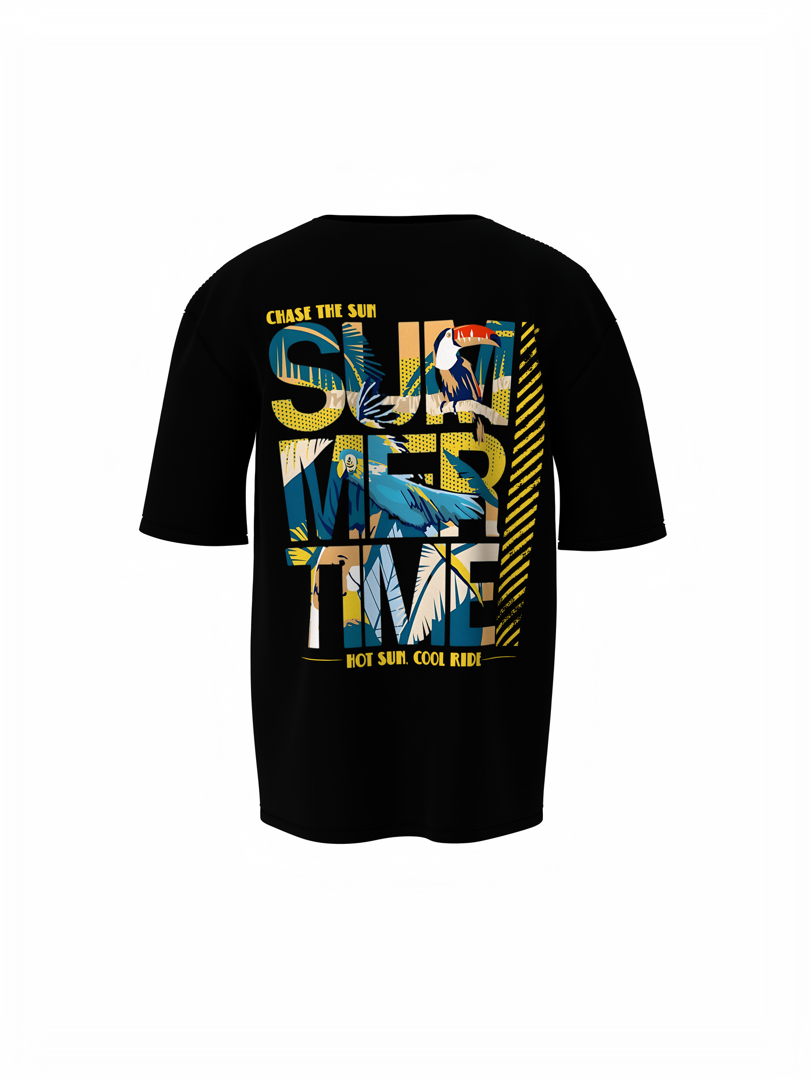 Sip Sun Surf Graphic Unisex Black Oversized T-Shirt Tee