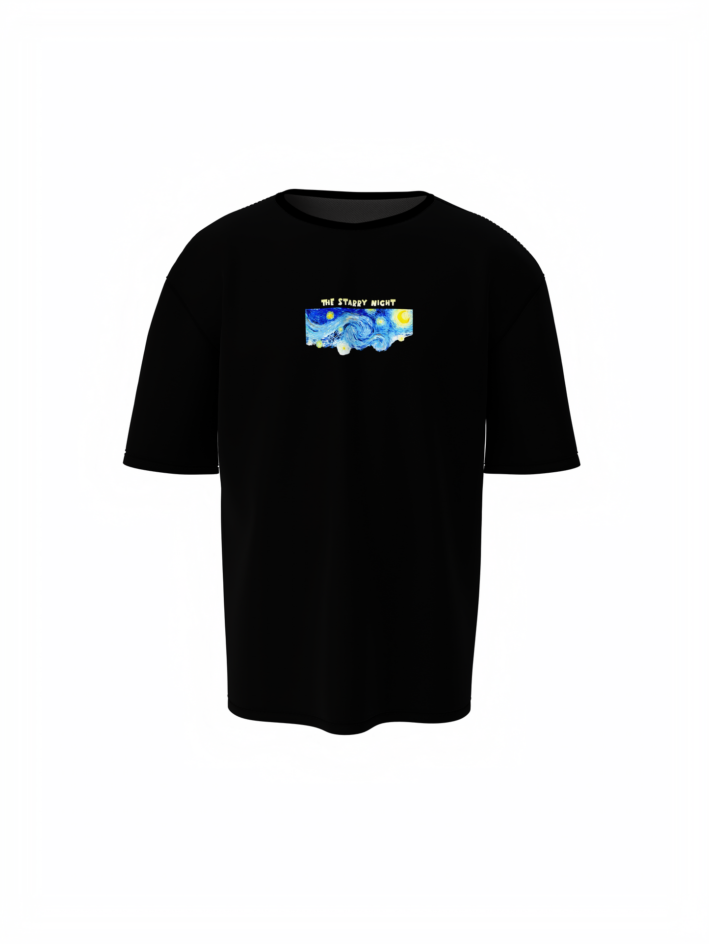 Starry Night Unisex Black Oversized T-Shirt