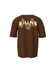 Shine Graphic Unisex Brown Oversized T-Shirt