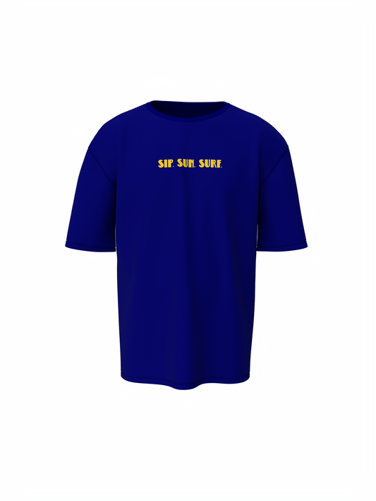 Sip Sun Surf Graphic Unisex Blue Oversized T-Shirt Tee