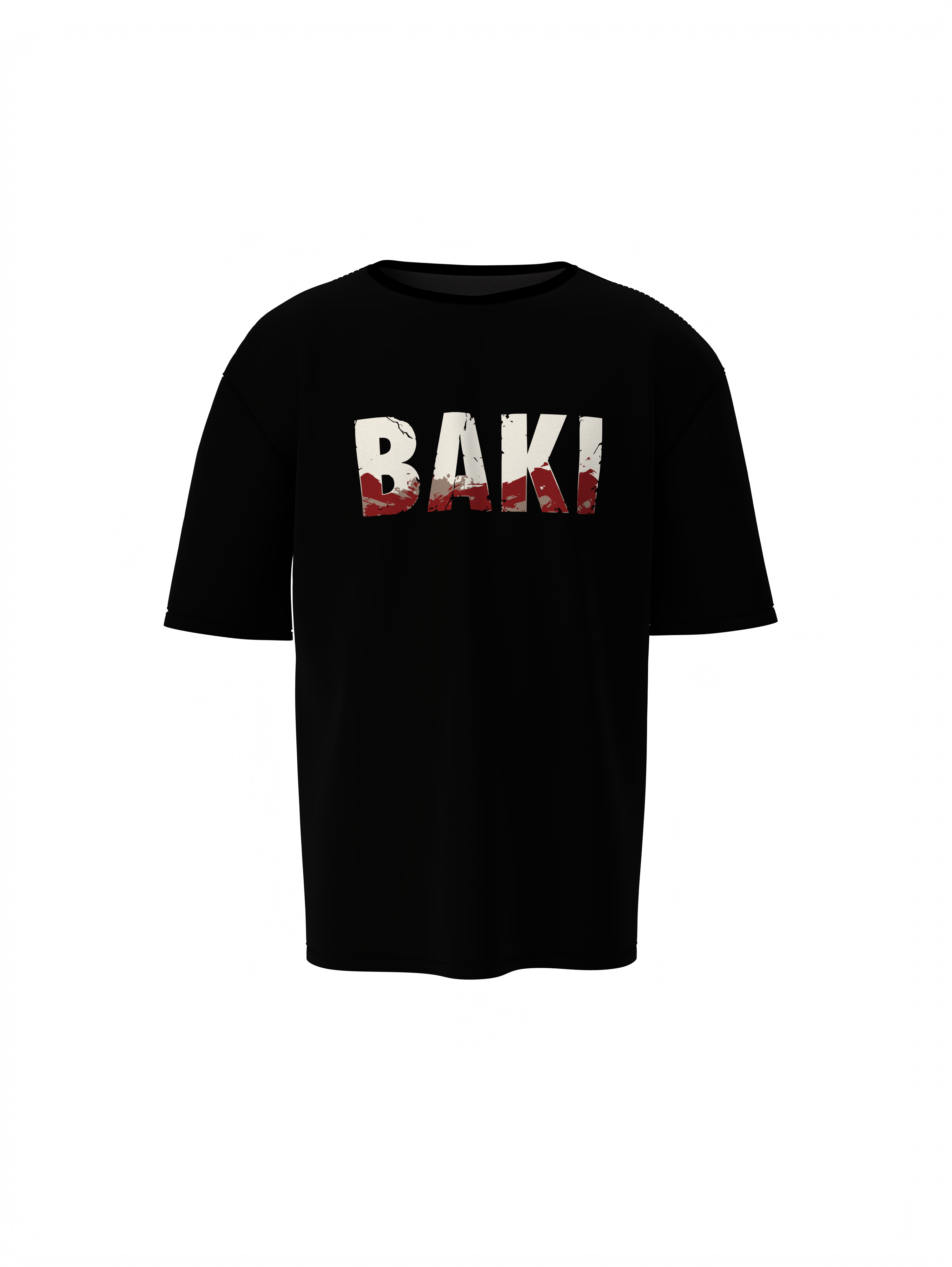 Baki Graphic Unisex Black Oversized T-Shirt