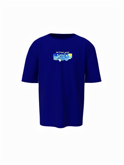 Starry Night Unisex Blue Oversized T-Shirt