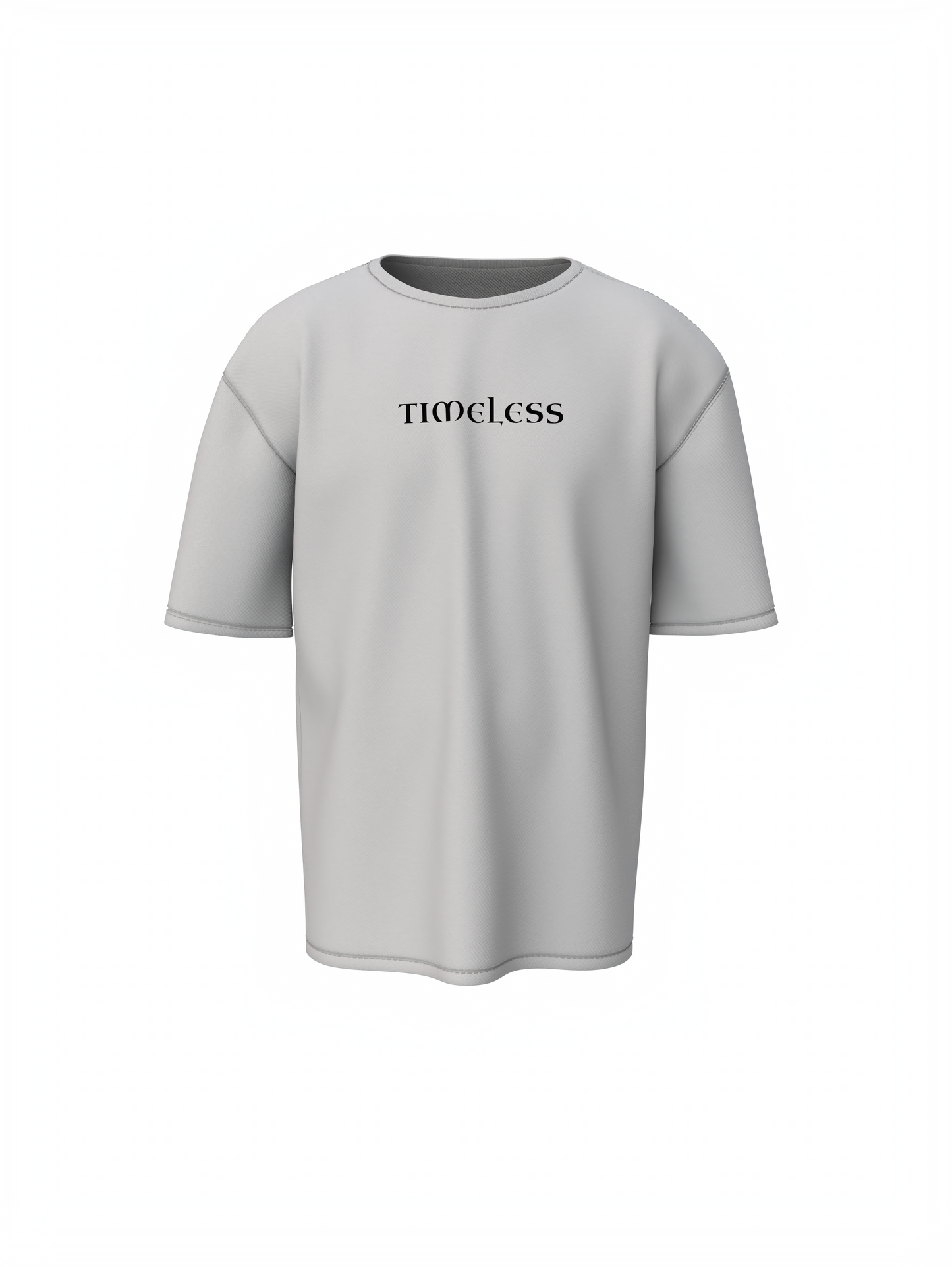 Timeless Graphic Unisex Grey Oversized T-Shirt Minimal Tee