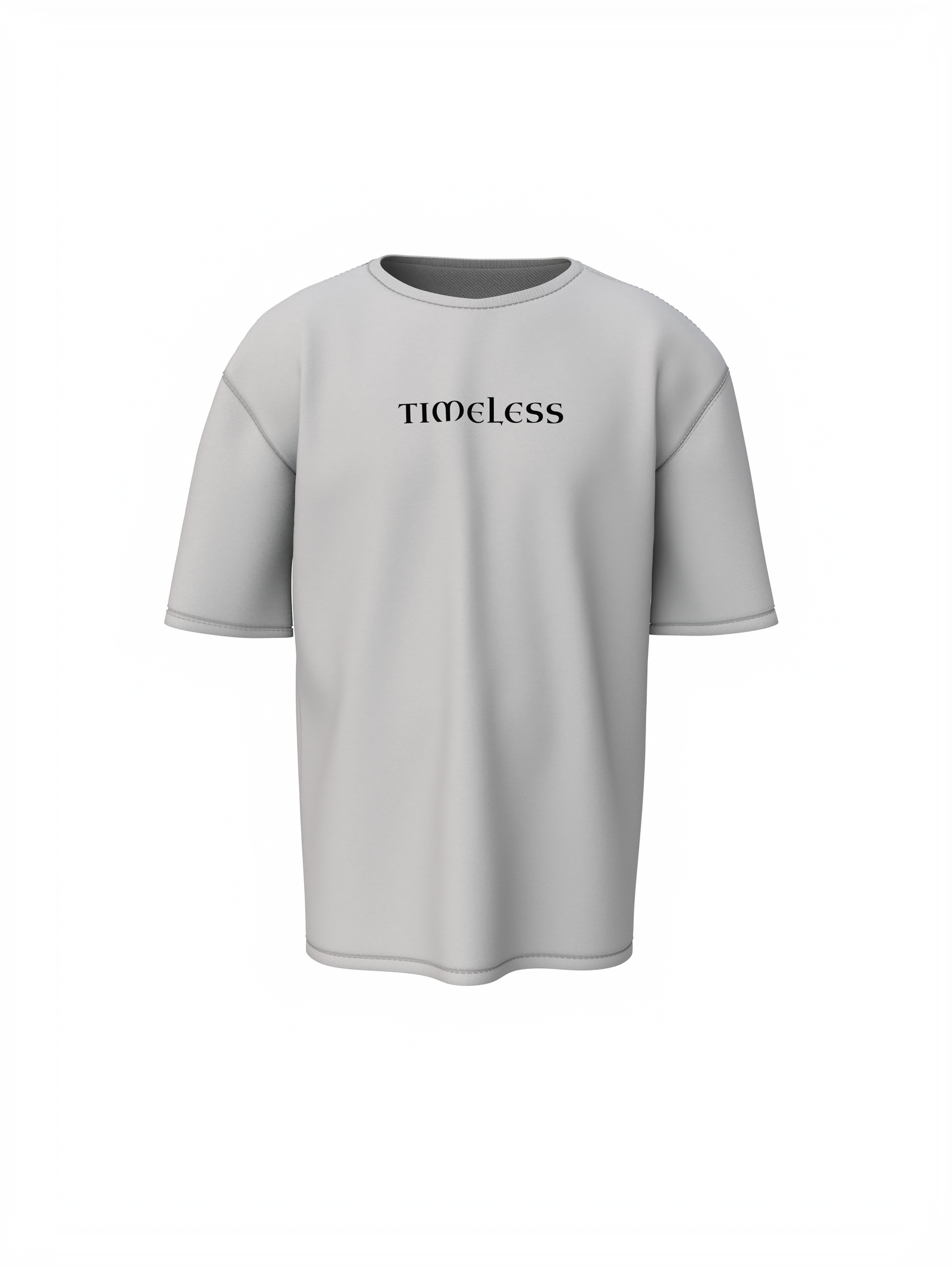 Timeless Graphic Unisex Grey Oversized T-Shirt Minimal Tee