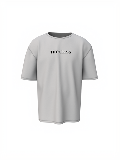 Timeless Graphic Unisex Grey Oversized T-Shirt Minimal Tee