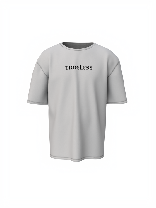 Timeless Graphic Unisex Grey Oversized T-Shirt Minimal Tee