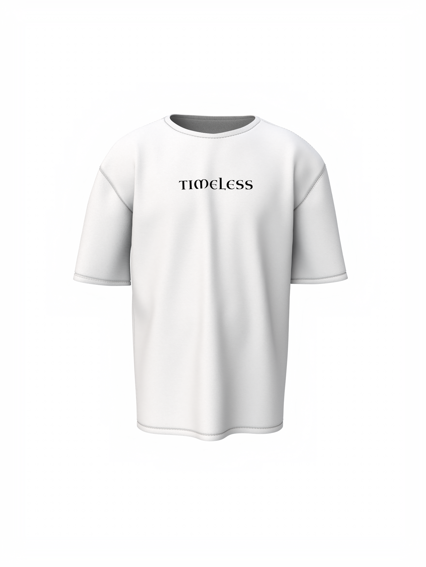 Timeless Graphic Unisex White Oversized T-Shirt Minimal Tee