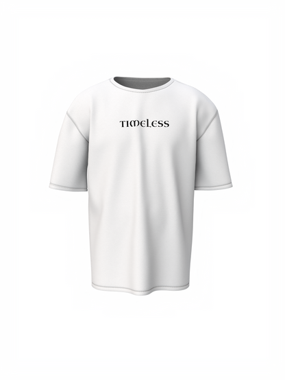 Timeless Graphic Unisex White Oversized T-Shirt Minimal Tee