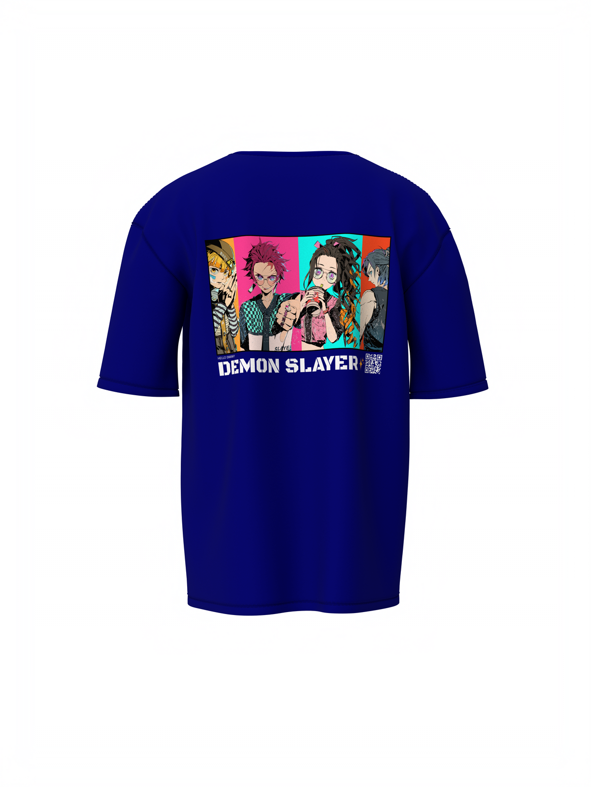 Demon Slayer Unisex Navy Blue Oversized T-Shirt