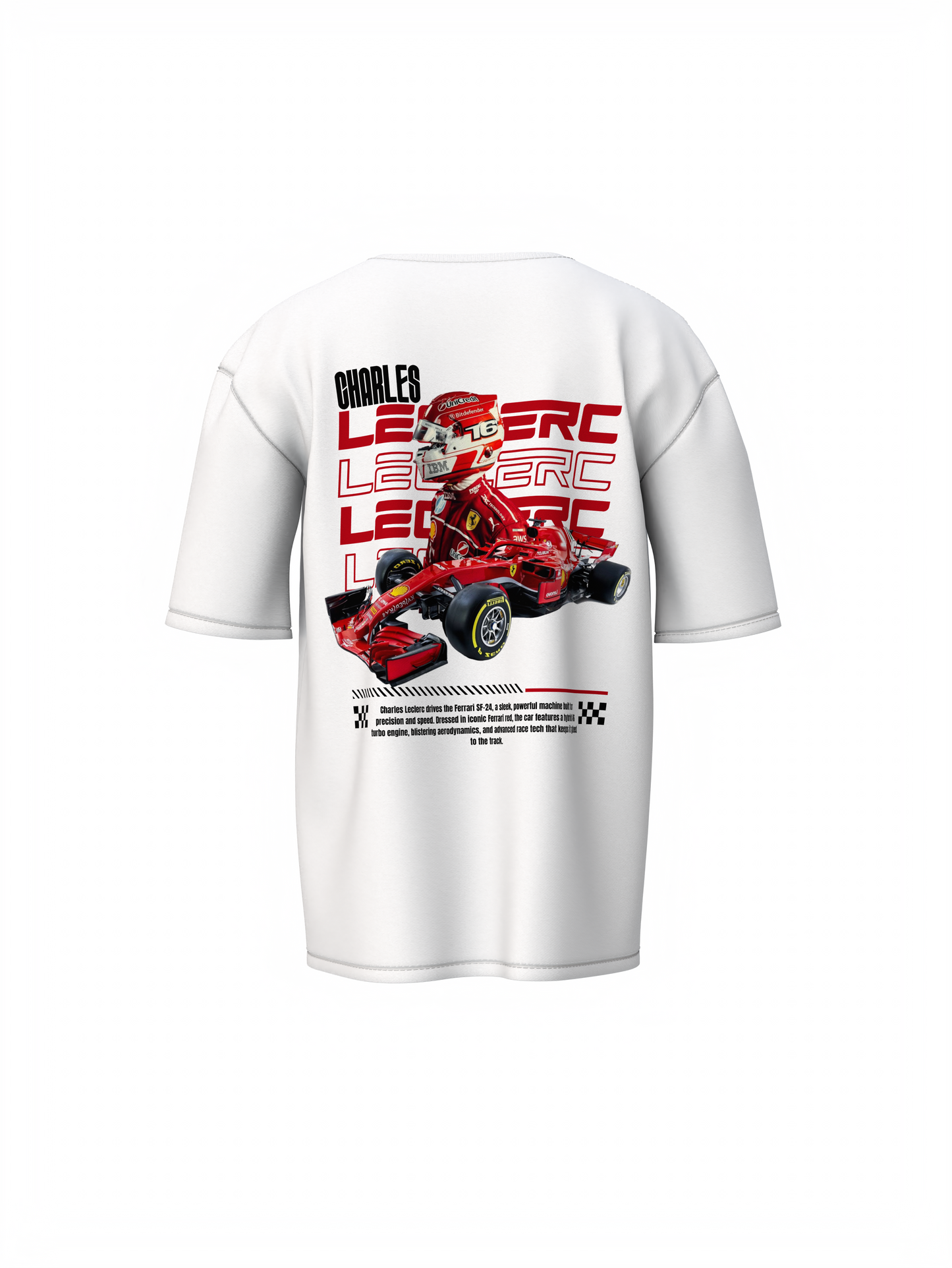 Ferrari F1 Car Oversized T-Shirt Motorsport Streetwear Tee