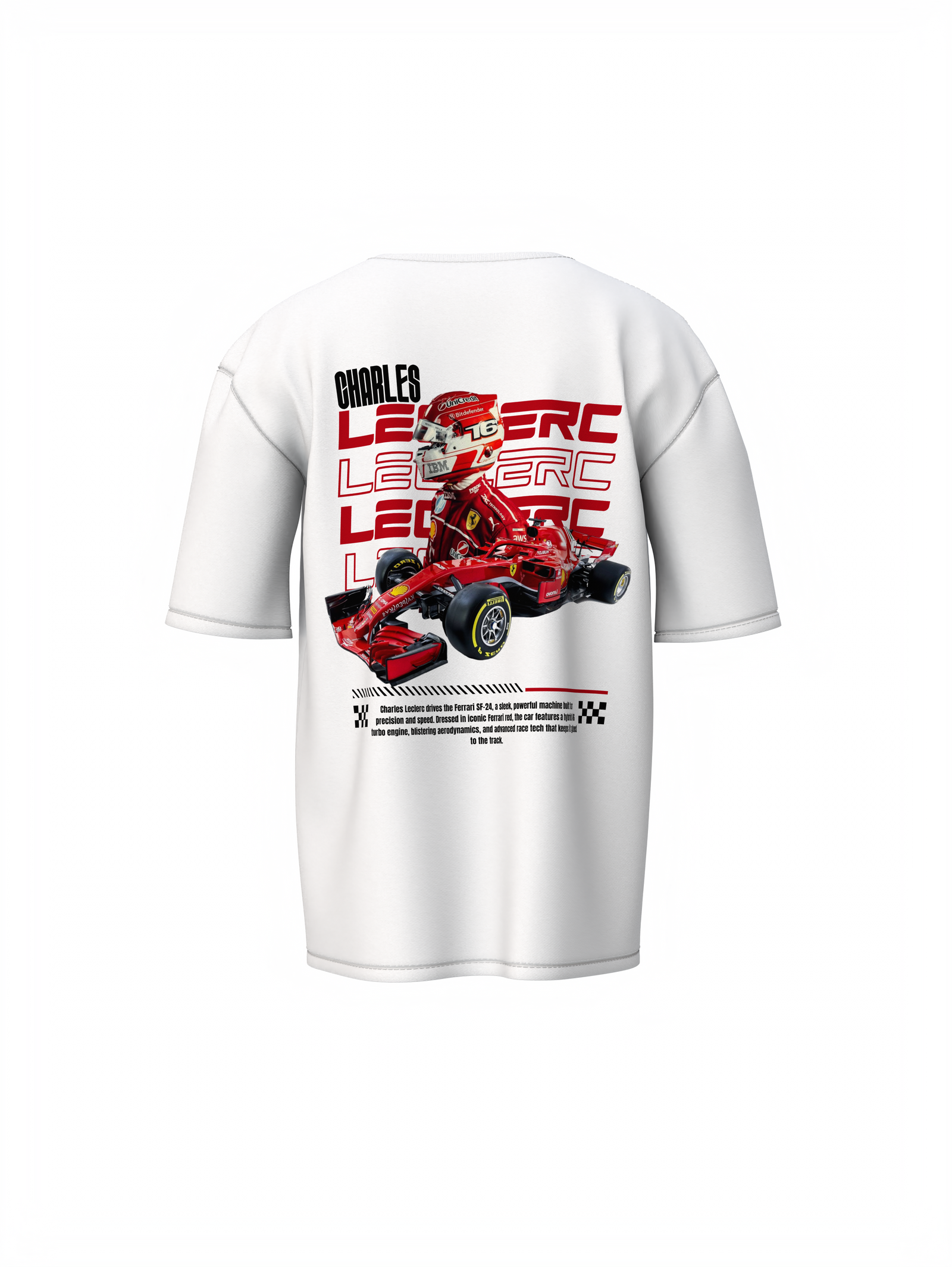Ferrari F1 Car Oversized T-Shirt Motorsport Streetwear Tee