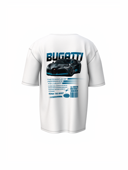 Bugatti Car Unisex White Oversized T-Shirt