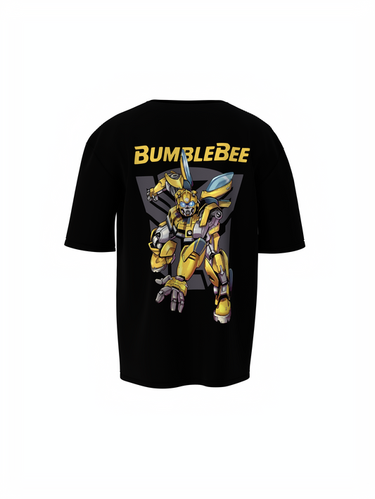 Bumblebee Unisex Black Oversized T-Shirt, Baggy Tee