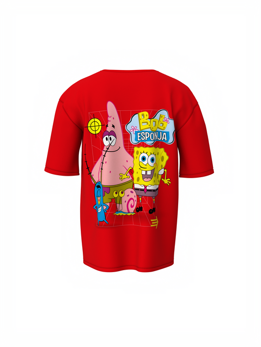 Bob Esponja Oversized T-Shirt Trendy SpongeBob Graphic Tee