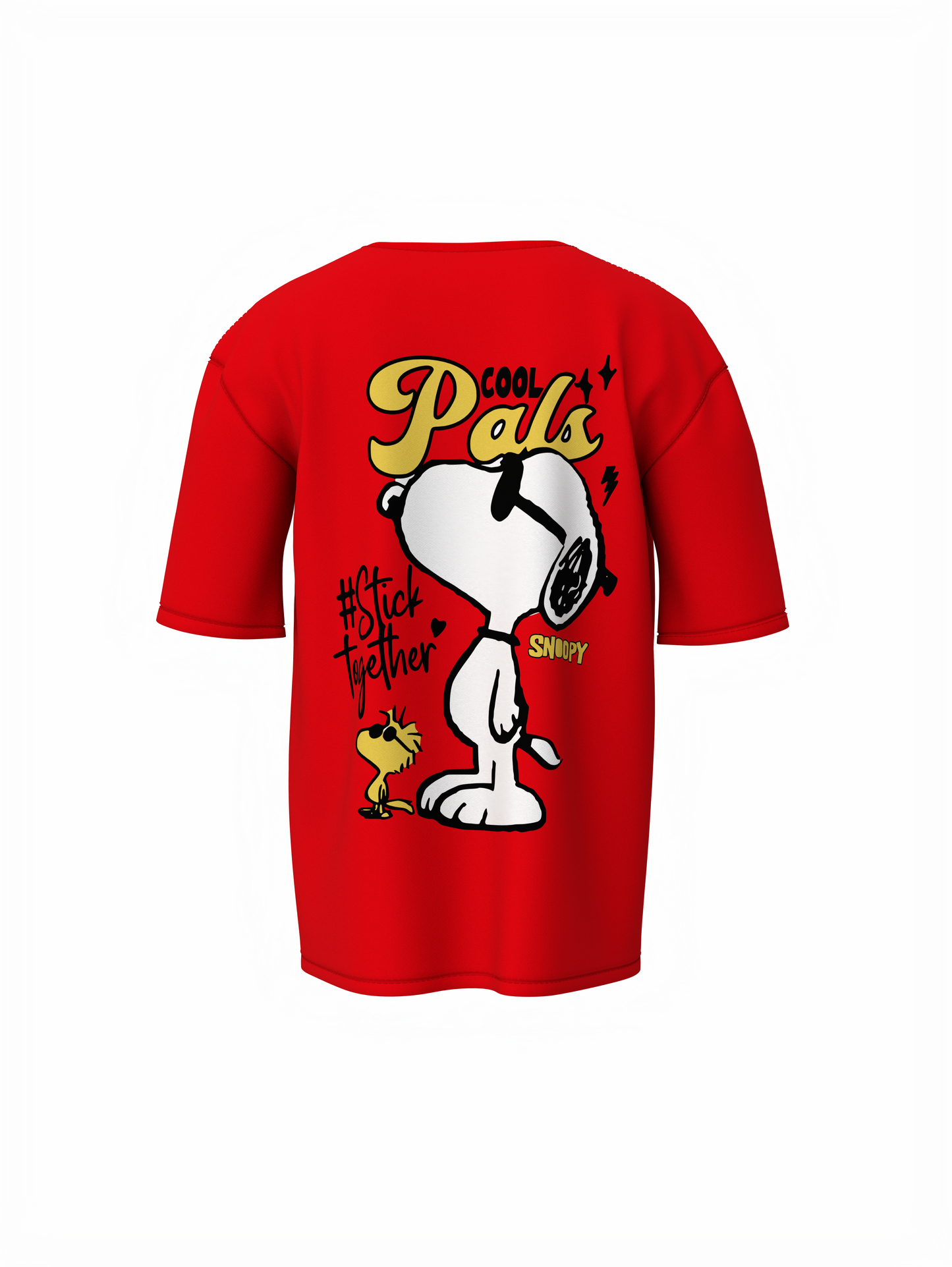 Cool Snoopy Unisex Red Oversized T-Shirt, Chill Vibes