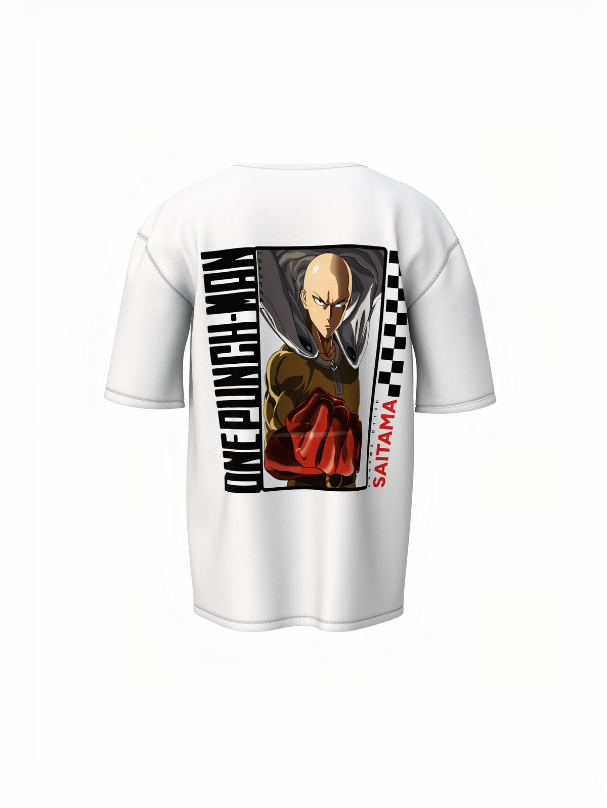 Strongest Man Graphic Unisex White Oversized T-Shirt