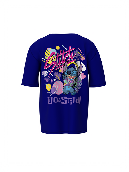 Lio Stitch Unisex Blue Oversized T-Shirt Baggy & Comfortable