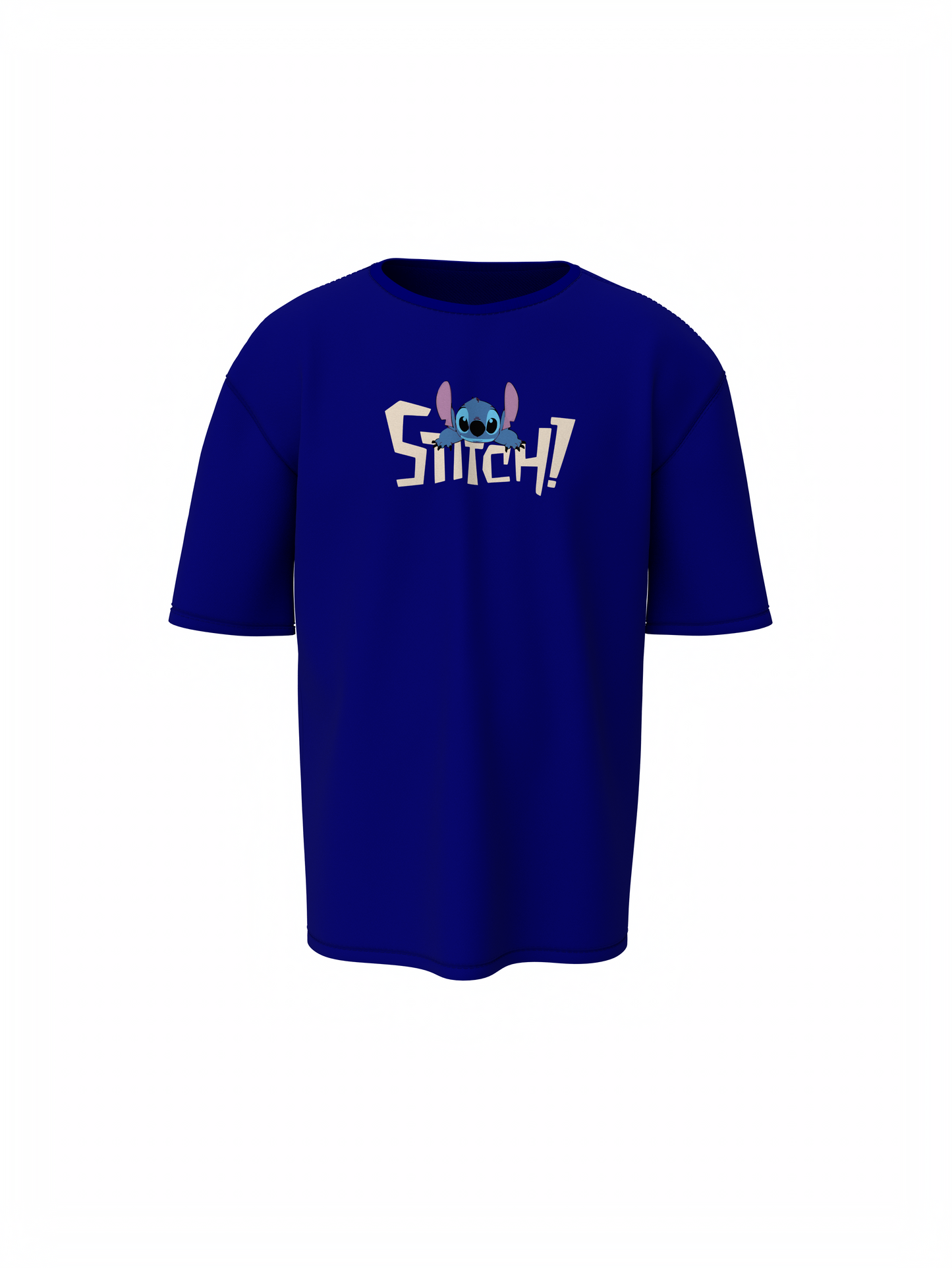 Stitch Graphic Blue Oversized T-Shirt Unisex Casual Styles