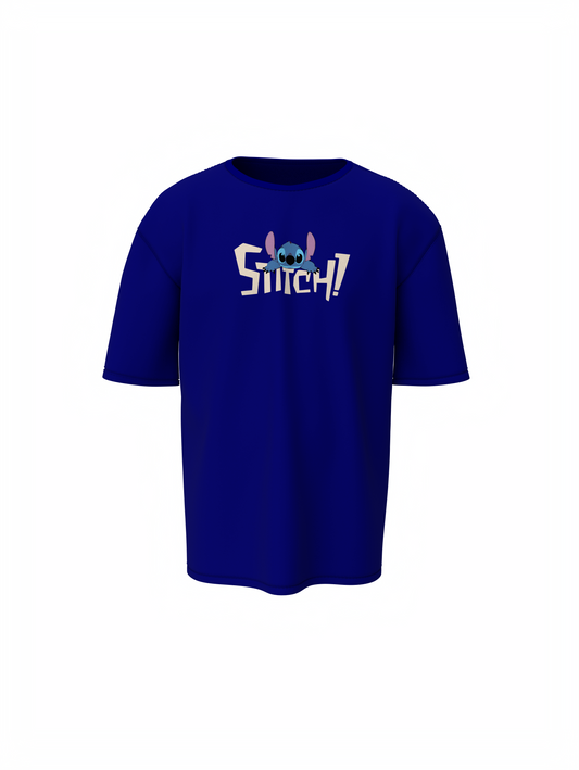 Stitch Graphic Blue Oversized T-Shirt Unisex Casual Styles