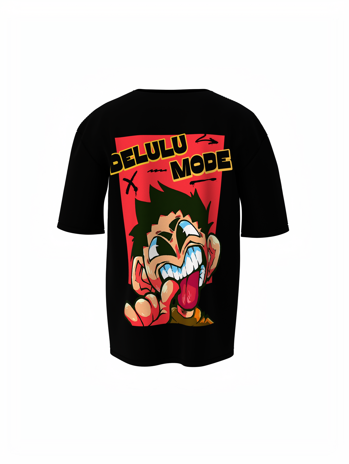Delulu Mode Unisex Black Oversized T-Shirt | Urban Style