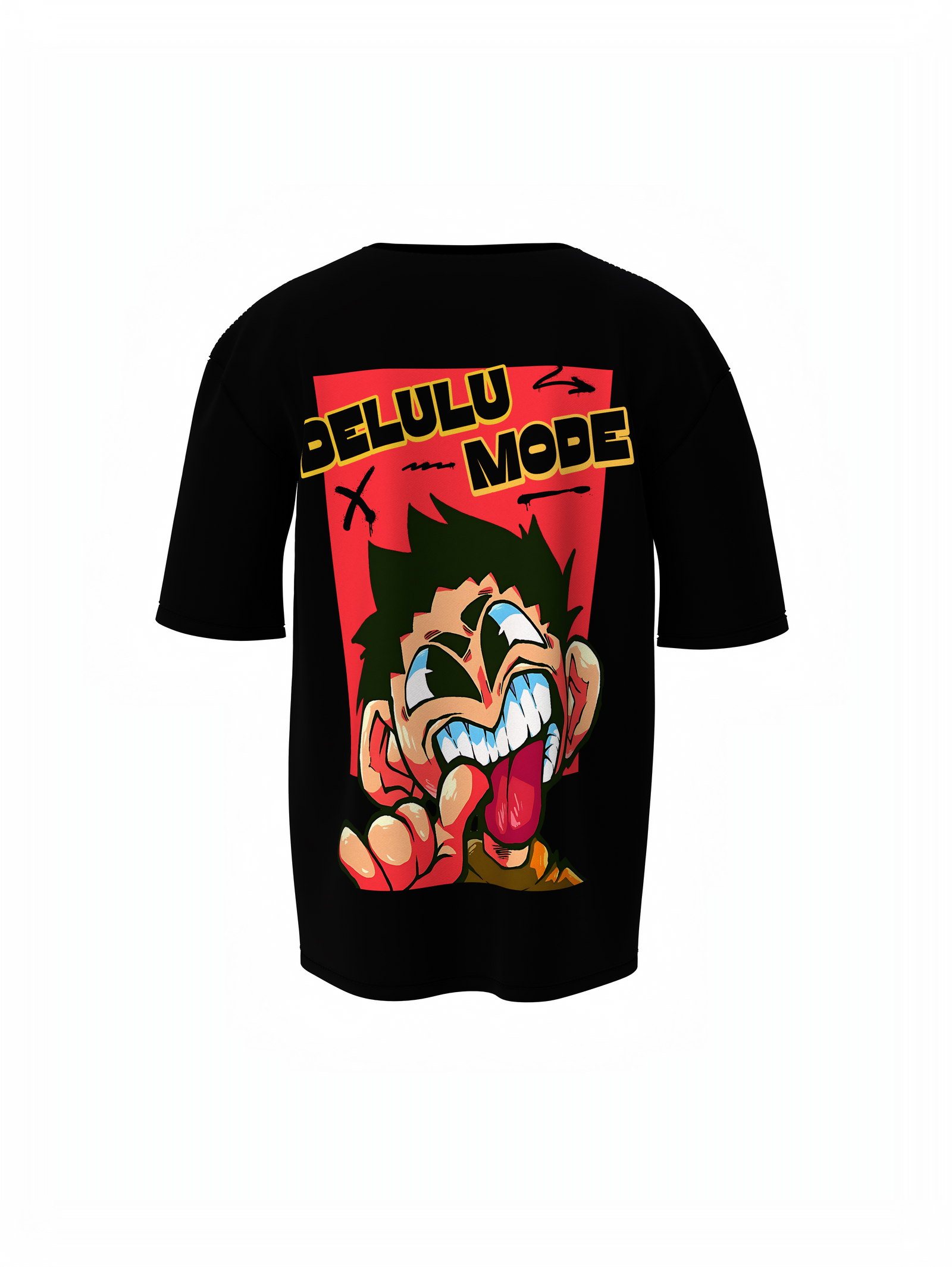 Delulu Mode Unisex Black Oversized T-Shirt | Urban Style