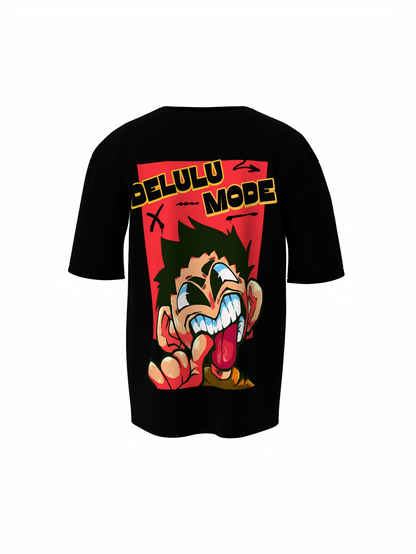 Delulu Mode Unisex Black Oversized T-Shirt | Urban Style