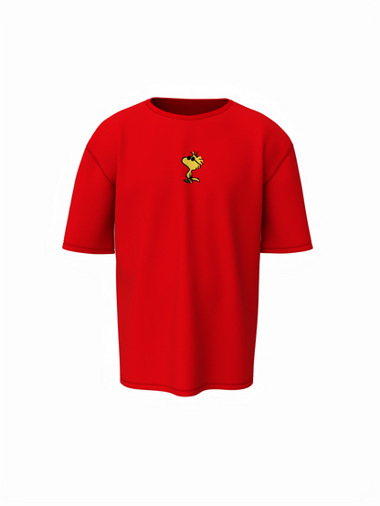 Cool Snoopy Unisex Red Oversized T-Shirt, Chill Vibes